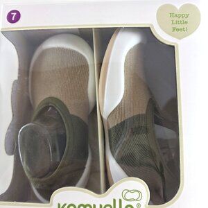 Komuello Toddler Boy Girl First Walk Sock Shoes Flat Style Color Block Olve Sz 7